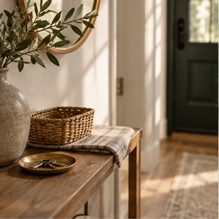 A peaceful, organized family living space
